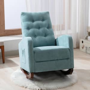 Mint Green Modern High Back Comfortable Rocking Armchair for Baby Room, Living Room(Set of 1)