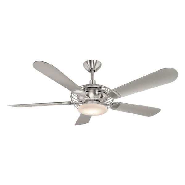 Hampton Bay Vercelli 52 in. Indoor Brushed Steel Ceiling Fan with Light Kit and Wall Control