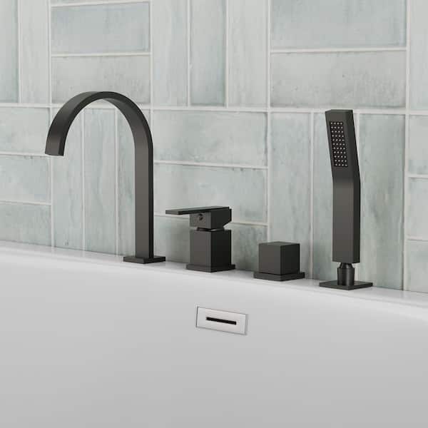 Single Handle 2-Spray Tub and Shower Faucet 1.8 GPM in Matte Black Valve Included