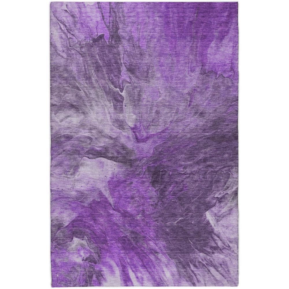 Dream Shag Premium Machine Washable Abstract ADS641 Purple 5 ft. x 7 ft. 6 in. Area Rug price history on PriceWatchPro