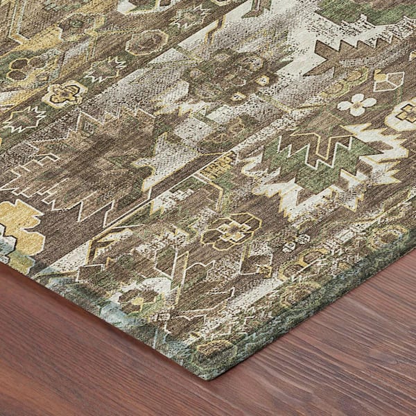 Chantille Machine Washable Indoor/Outdoor Abstract ACN2638 Brown 5 ft. x 7 ft. 6 in. Area Rug