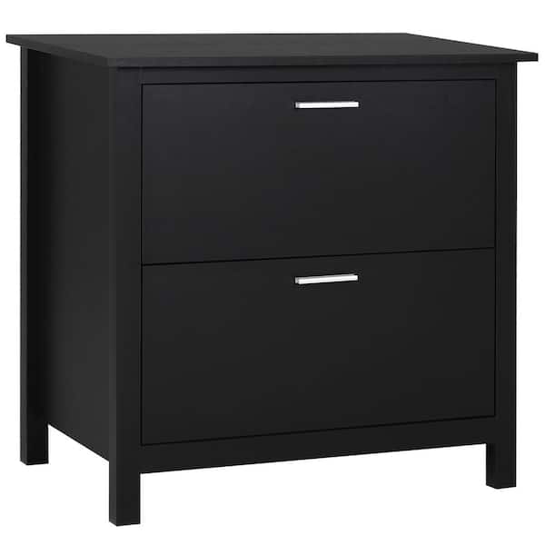 VEIKOUS 2-Drawer Black Lateral File Cabinet for Home Office
