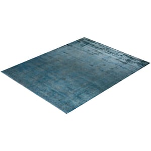 Blue 8 ft. 2 in. x 9 ft. 10 in. Fine Vibrance One-of-a-Kind Hand-Knotted Area Rug