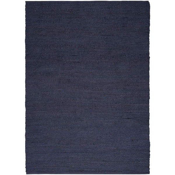 Natural Jute Navy 9 ft. x 12 ft. All-Over Design Contemporary Area Rug