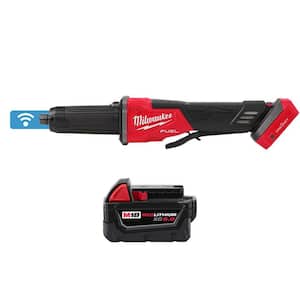 M18 FUEL 18-Volt Lithium-Ion Brushless Cordless 2-3 in. Variable Speed Die Grinder Paddle Switch w/5.0Ah Battery