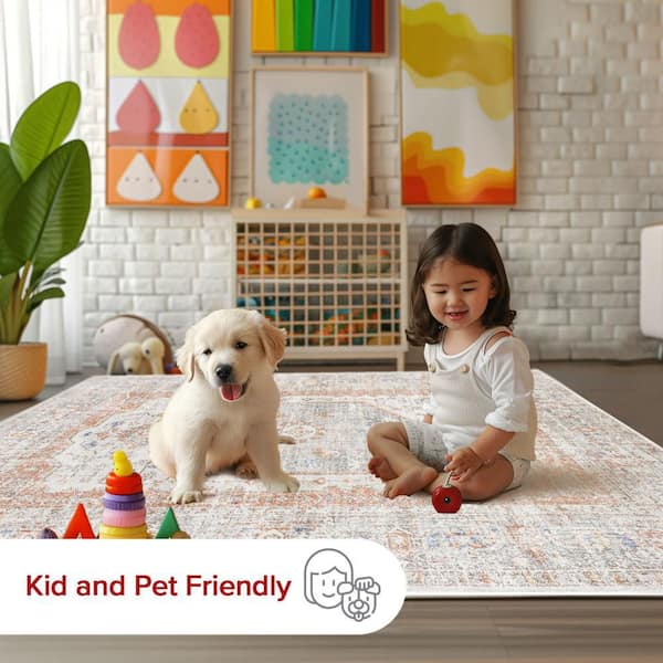 nuLOOM Jacquie Vintage Floral Silver 8 ft. x 10 ft. Area Rug