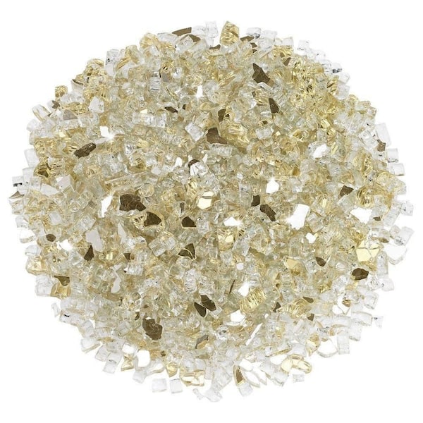 American Fire Glass 1/4 in. Gold Reflective Fire Glass 10 lbs. Bag