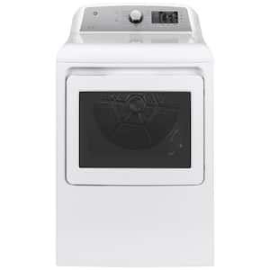 7.4 cu. ft. 240-Volt White Electric Vented Dryer with Sanitize Cycle, ENERGY STAR