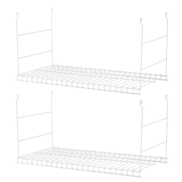 5 in. W Steel Universal Wire Closet System Added Storage Hanging Shelf (2 Pack)