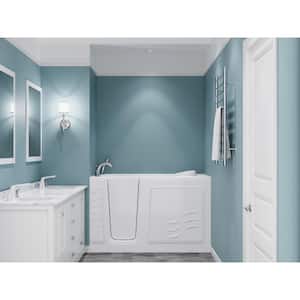 Builder's Choice 60 in. Left Drain Quick Fill Walk-In Soaking Bath Tub in White