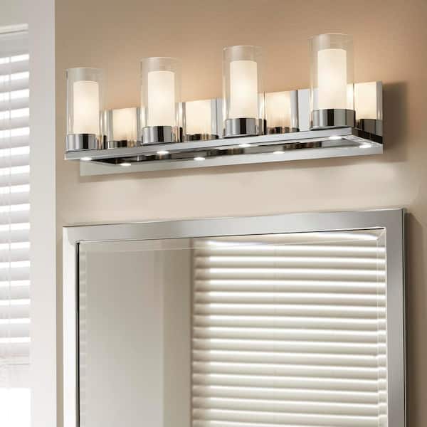 Samantha 26.6 in. 4-Light Chrome LED Bathroom Vanity Light