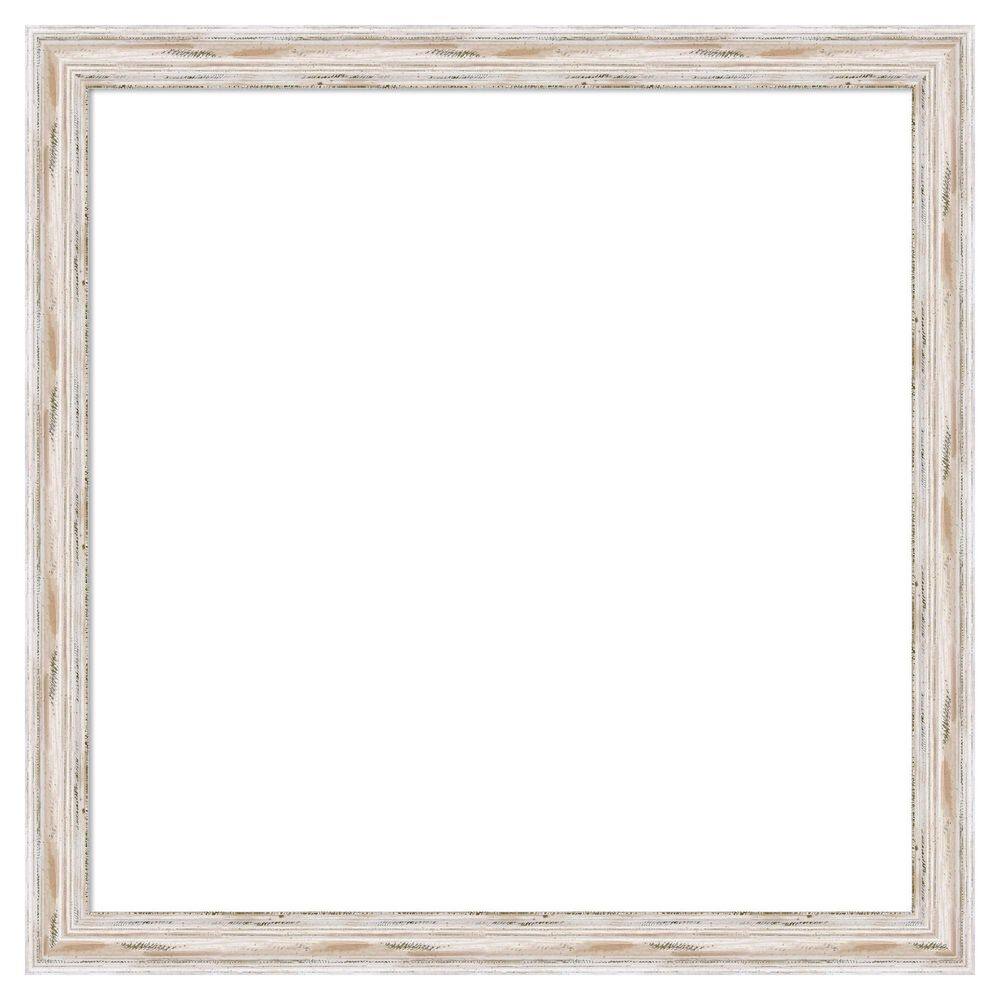 Alexandria White Wash Narrow 27 in. x 27 in. Wood Framed Dry Erase Magnetic Memo Board