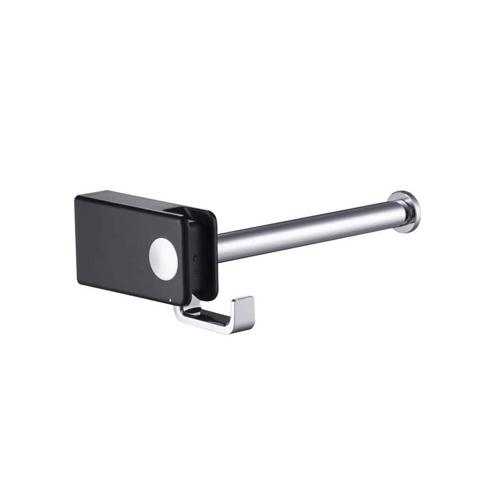 Bathroom Accessories Wall Mounted Toilet Paper Holder with Hook Round Post in Chrome/Black price history on PriceWatchPro
