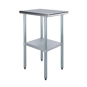 24 in. x 18 in. Stainless Steel Kitchen Utility Table with Adjustable Bottom Shelf