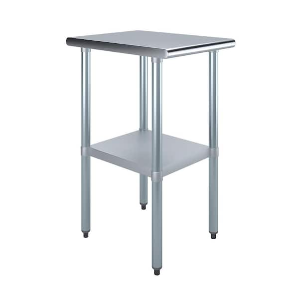 AMGOOD 24 in. x 18 in. Stainless Steel Kitchen Utility Table with Adjustable Bottom Shelf