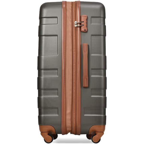 Merax Navy and Brown Lightweight Durable 3-Piece Expandable ABS Hardshell  Spinner Luggage Set with TSA Lock CJXB002AAJ - The Home Depot