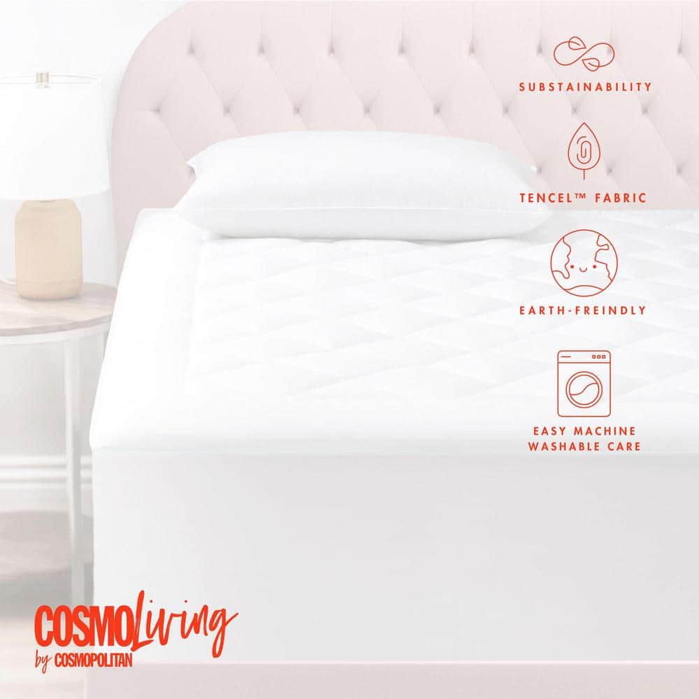Full Size White Tencel Down Alternative Mattress Pad
