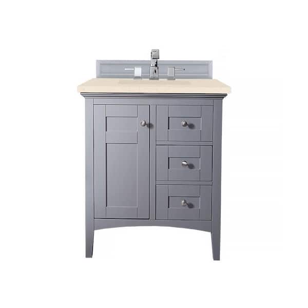 James Martin Vanities Palisades 30 in. W x 23.5 in. D x 35.3 in. H Bath Vanity in Silver Gray with Eternal Marfil Quartz Top