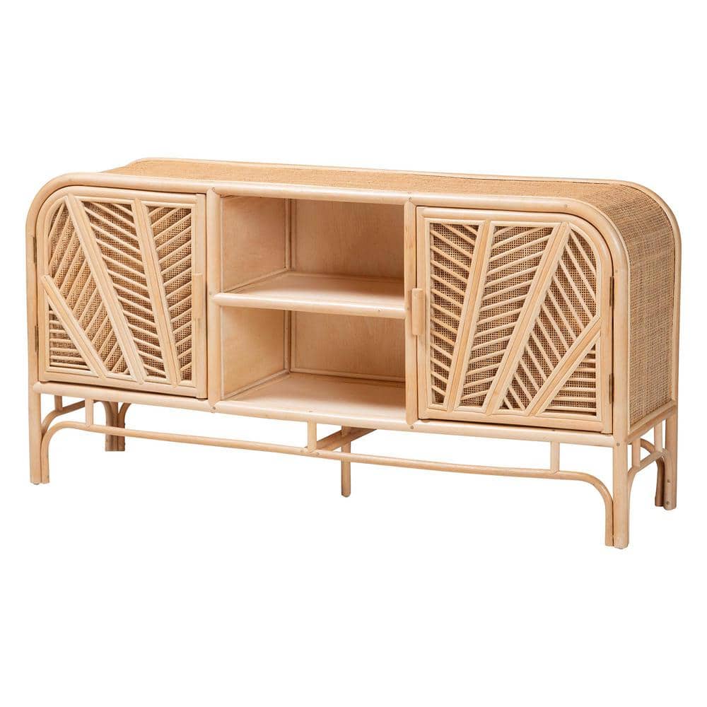 Carabella Natural Rattan Bohemian 2-Door Storage Cabinet
