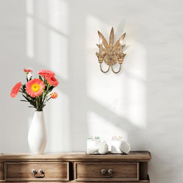 Golden Lighting - Lillianne 2-Light Heirloom Gold Wall Sconce