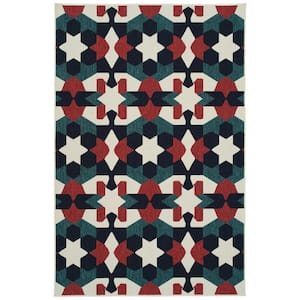 Pianta Collection Multi 5'3" x 7'6" Rectangle Residential Indoor-Outdoor Area Rug