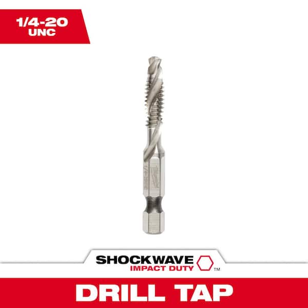 Milwaukee SHOCKWAVE 1/4-20 UNC Steel Impact Rated Drill Tap Bit