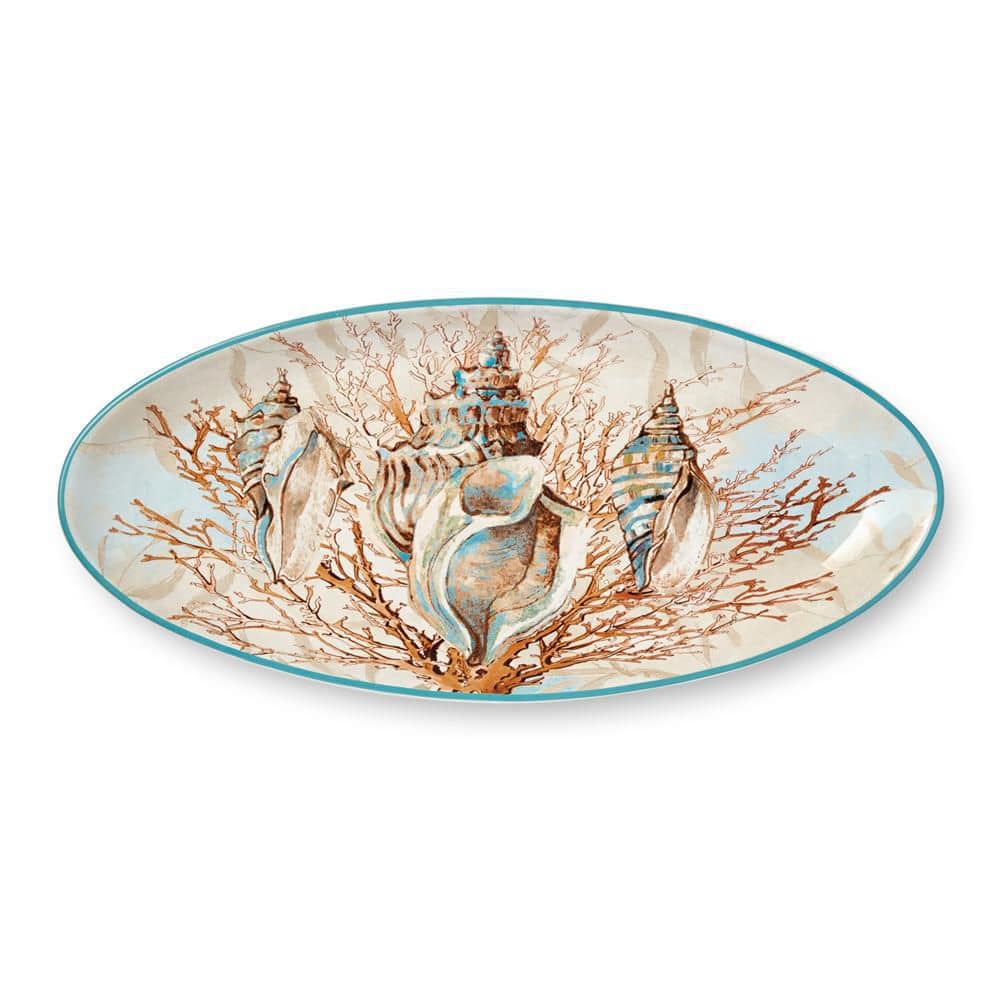 Escape to the Sea 8.5 in. Multi-Colored Ceramic Fish Platter price history on PriceWatchPro