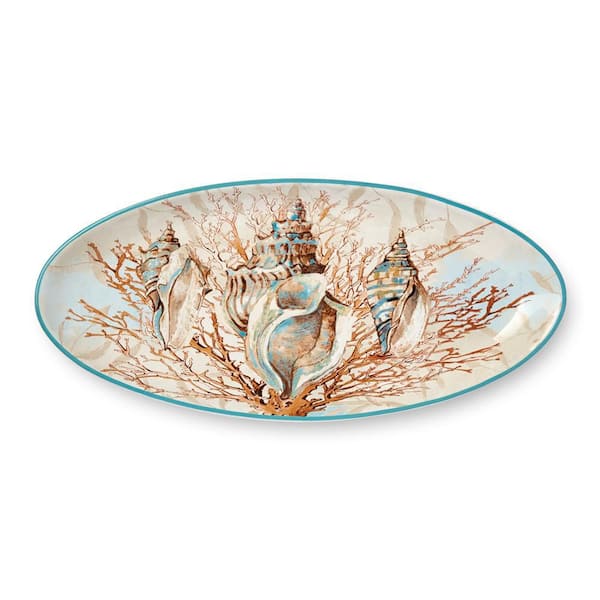 Certified International Escape to the Sea 8.5 in. Multi-Colored Ceramic Fish Platter