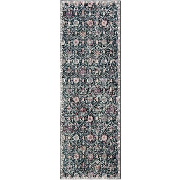 2' x 6' Trellis Washable Non-Slip Runner Rug