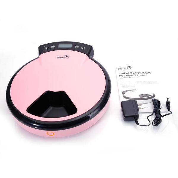 Unbranded PF-105 5-Meal Pink Automatic Pet Feeder US Plug