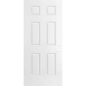 Masonite 36 in. x 80 in. 6-Panel Left Hand Inswing Primed White Smooth ...