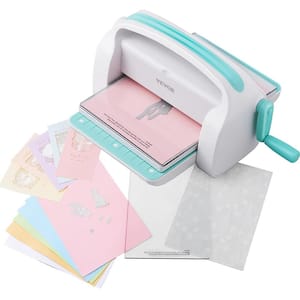 9 in. Portable Manual Die Cutting & Embossing Machine Kit for Arts & Crafts in White