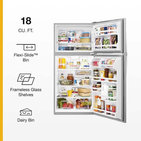 18.2 cu. ft. Top Freezer Refrigerator in Monochromatic Stainless Steel
