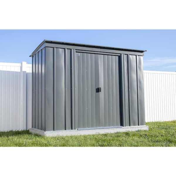 Arrow Classic 8 ft. W x 4 ft. D Charcoal Metal Shed 28 sq. ft.