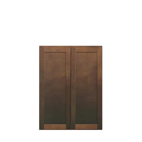 Amherst Shaker 27 in. W x 36 in. H x 12 in. D in Walnut Plywood Assembled Wall Cabinet
