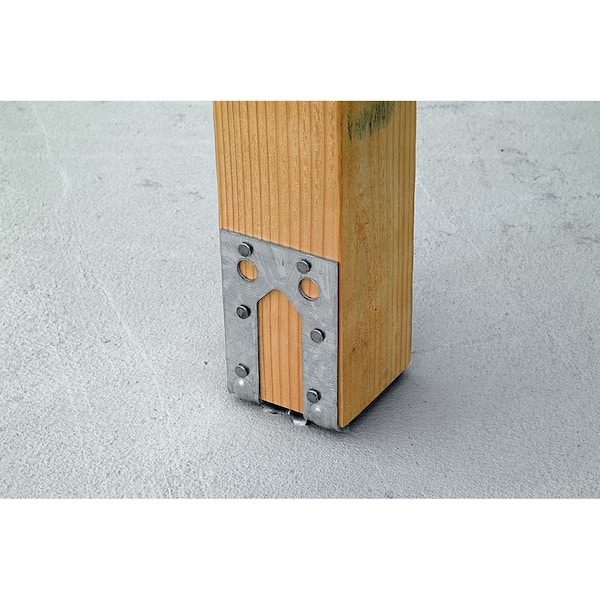 PB Galvanized Non-Standoff Post Base for 4x4 Nominal Lumber