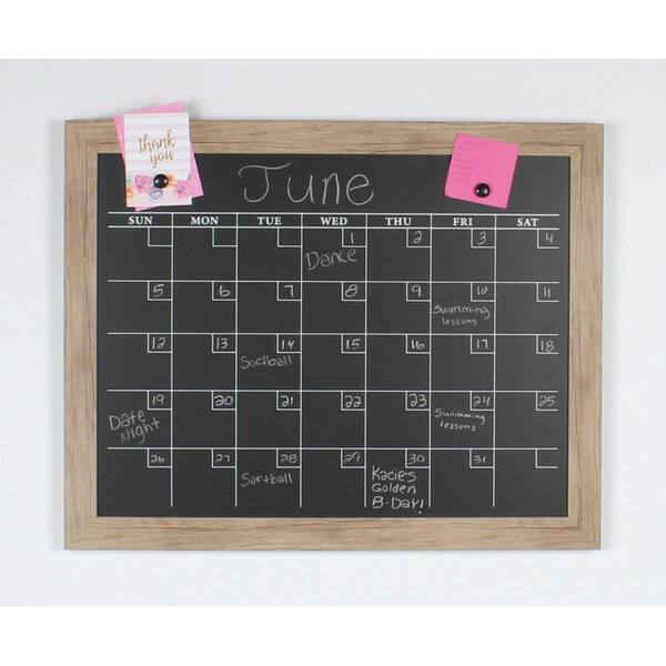 DesignOvation Beatrice Monthly Chalkboard Calendar Memo Board 209448 - The Home Depot