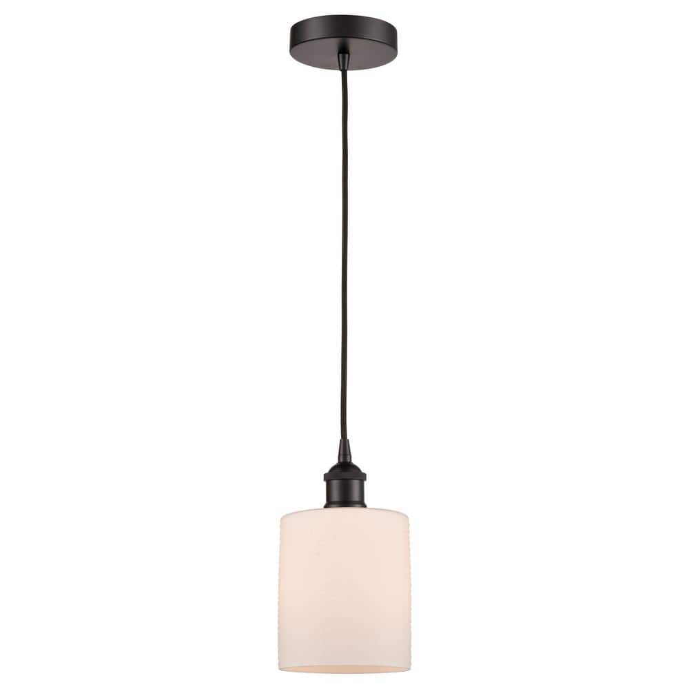 Cobbleskill 60-Watt 1-Light Oil Rubbed Bronze Standard Mini Pendant Light with Painted Glass Shade, No Bulbs Included price history on PriceWatchPro