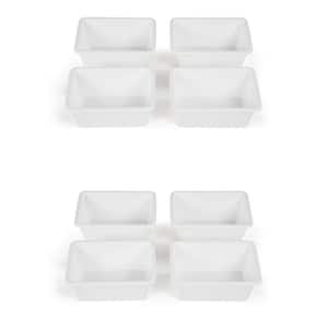 8.0 Qt. Standard Plastic Storage Container Bins in White (Set of 8)