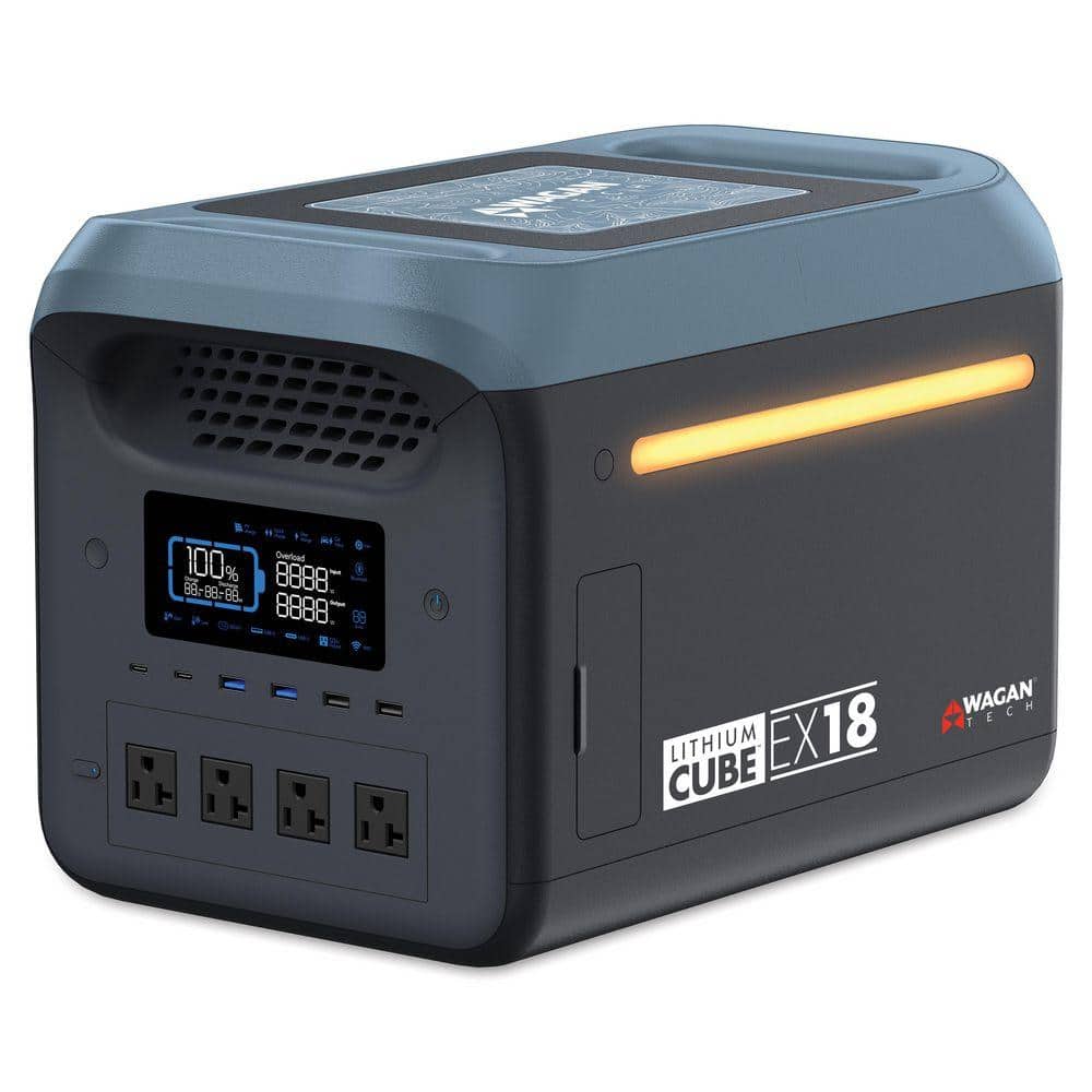 Wagan Tech 1800-Watt Lithium Cube Push Button Start 1800 Battery