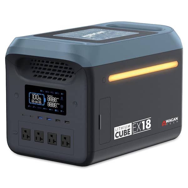 ECLポータブル電源大容量 218400mAh/808.08Wh 出力800W Wagan Tech 1800-Watt Lithium Cube Push Button Start 1800 Battery