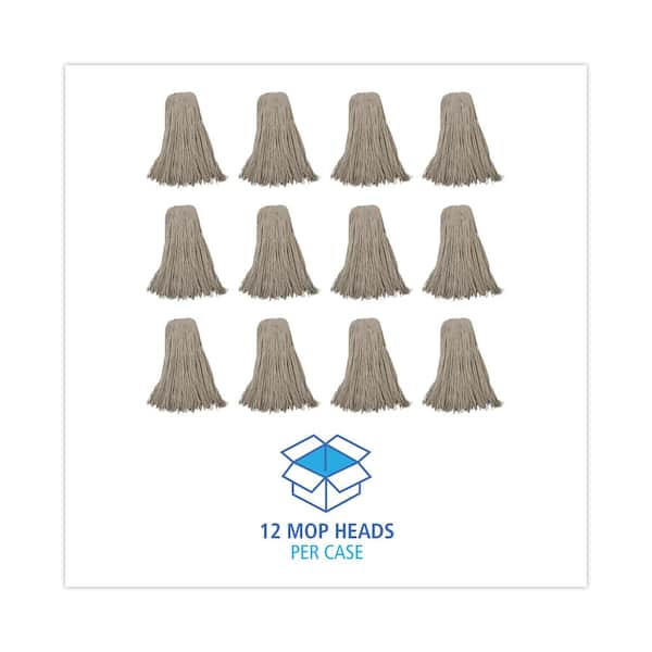 Boardwalk Mop Head, Economical Lie-Flat Head, Rayon Fiber, 32-Oz., White, 12/carton - Mfr Part