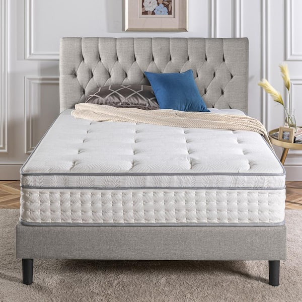 Full Medium Euro Box Top Pocket 13 in. Spring Hybrid Mattress
