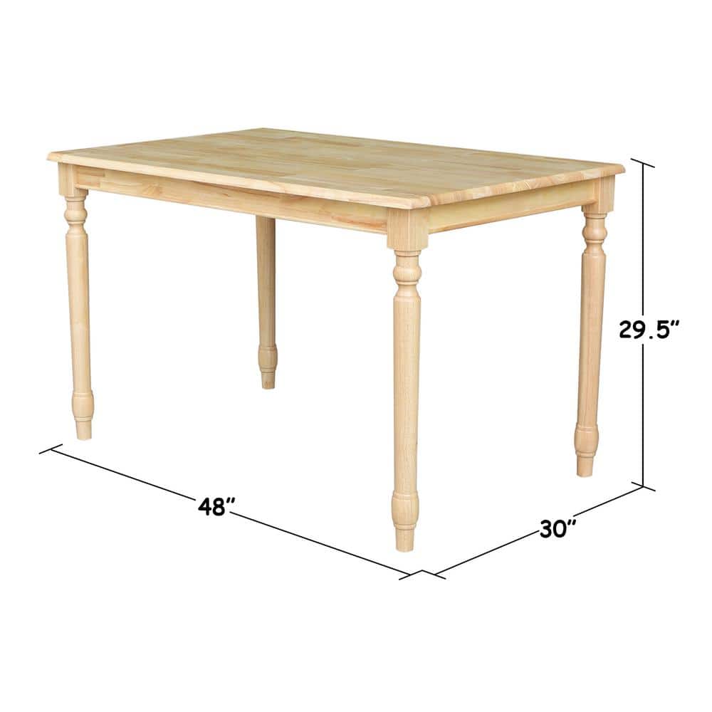 Rustic Farmhouse 48" Natural Wood Rectangular Dining Table