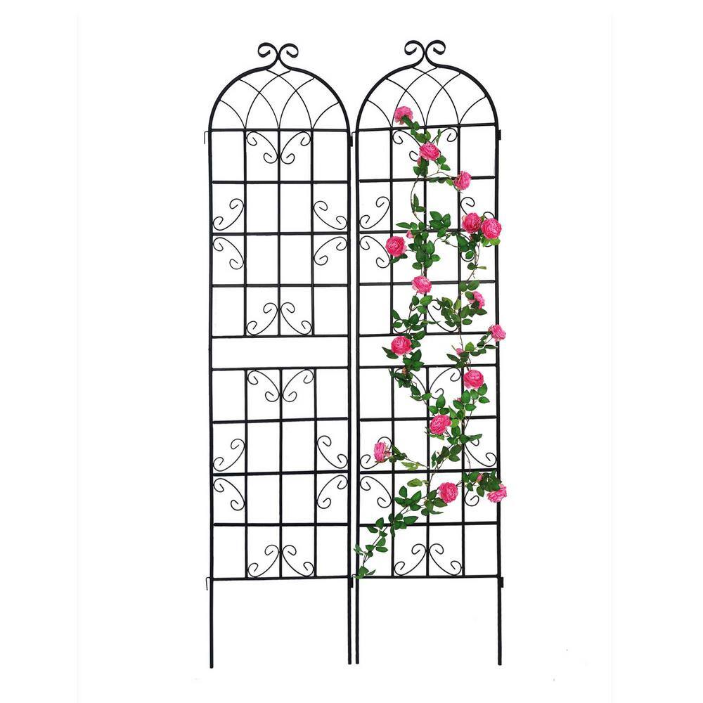 Zeus & Ruta Metal Garden Trellis 86.7 in. x 19.7 in. Rustproof Trellis
