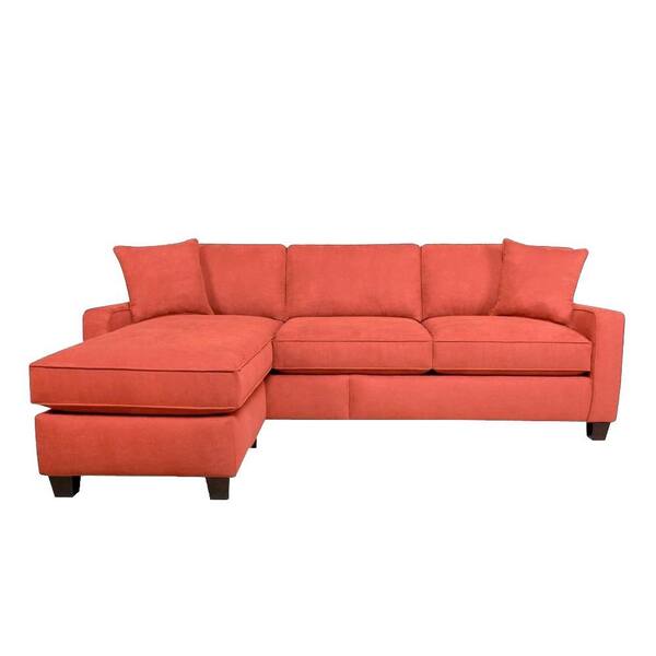 Sofab Faith Fabric 2-Piece Sectional with Reversible Chaise in Red