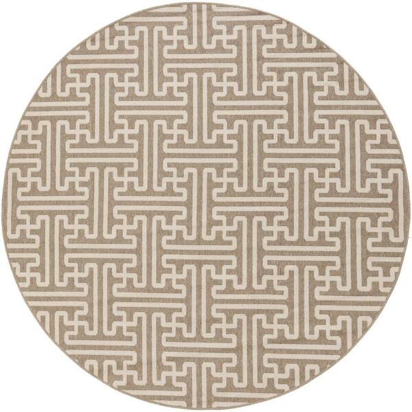 Artistic Weavers Balmhorn Taupe 7 ft. x 7 ft. Round Indoor/Outdoor Area Rug