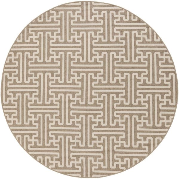 Artistic Weavers Balmhorn Taupe 9 ft. x 9 ft. Round Indoor/Outdoor Area Rug