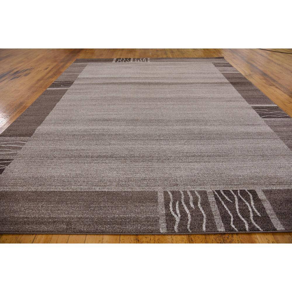 Brown Rectangular Tufted Washable Reversible 9' x 12' Rug