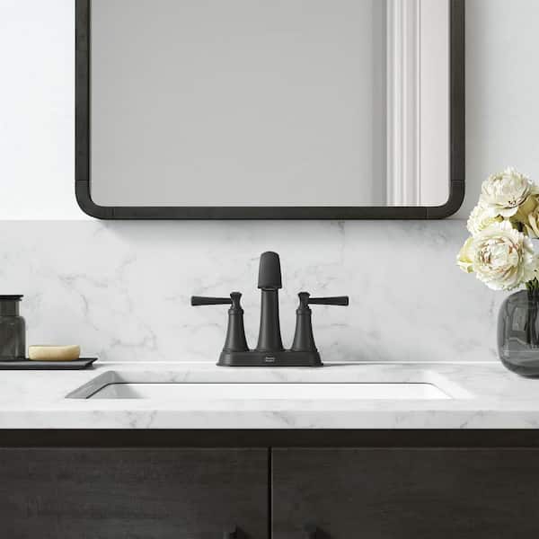 Rumson 4 in. Centerset 2-Handle Bathroom Faucet in Matte Black